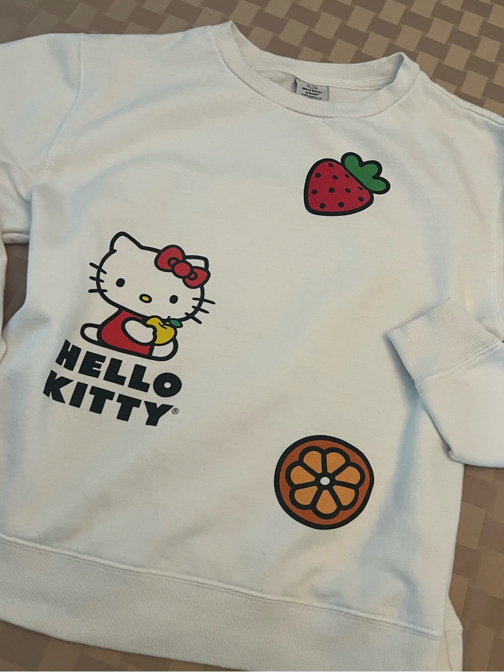 Sanrio Hello Kitty Bioworld Fruit Print Crewneck Sweatshirt M